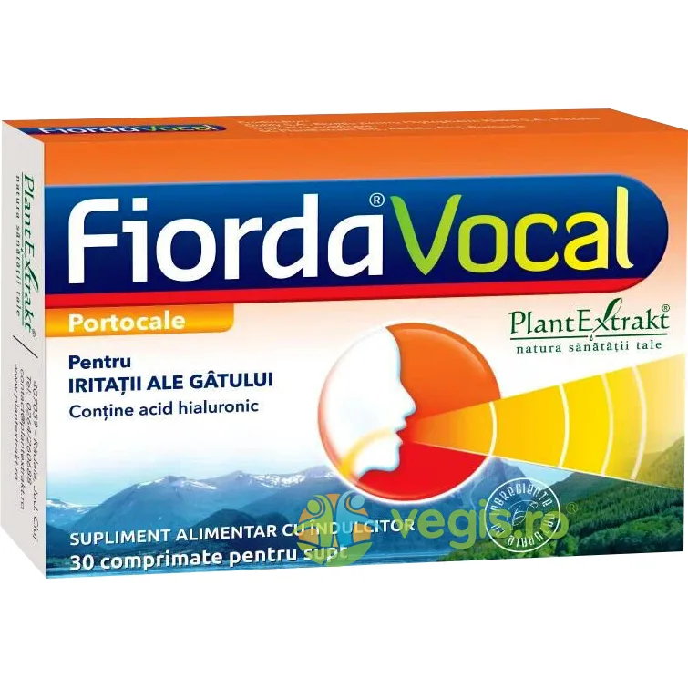 Fiorda Vocal pentru Iritatiile Gatului cu Aroma de Portocale 30cpr PLANTEXTRAKT — preț și oferte