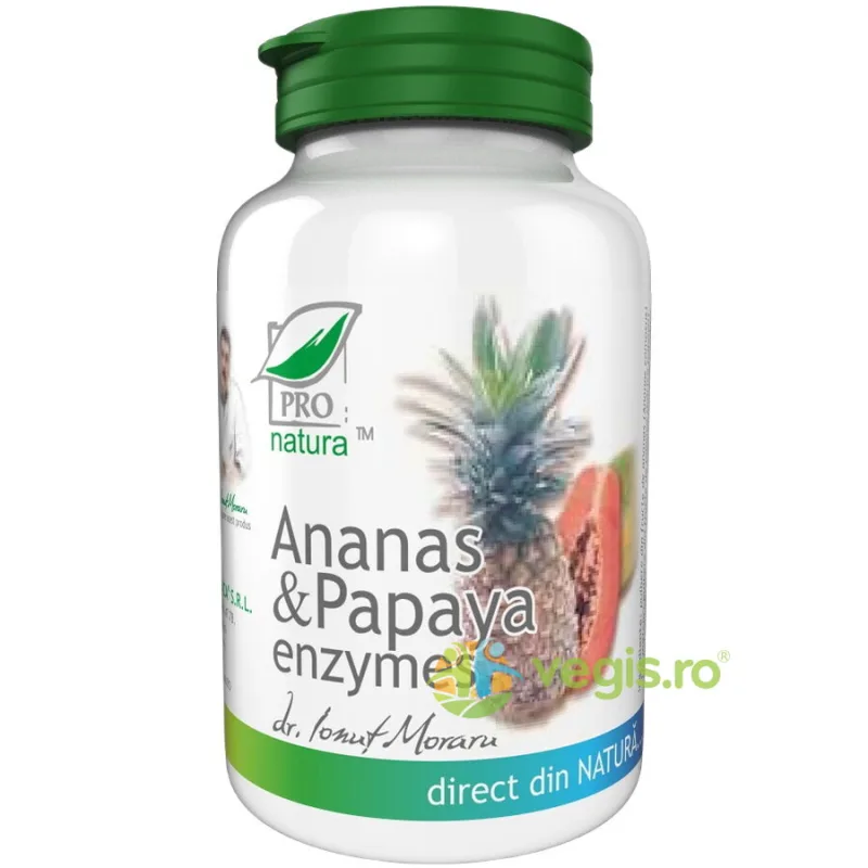 Ananas, Papaya si Enzime 60cpr Medica - Pro Natura — preț și oferte