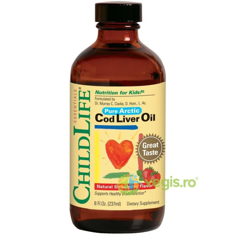 Cod Liver Oil Pentru Copii (Ulei din ficat de cod) 237ml Secom, CHILDLIFE ESSENTIALS — preț și oferte