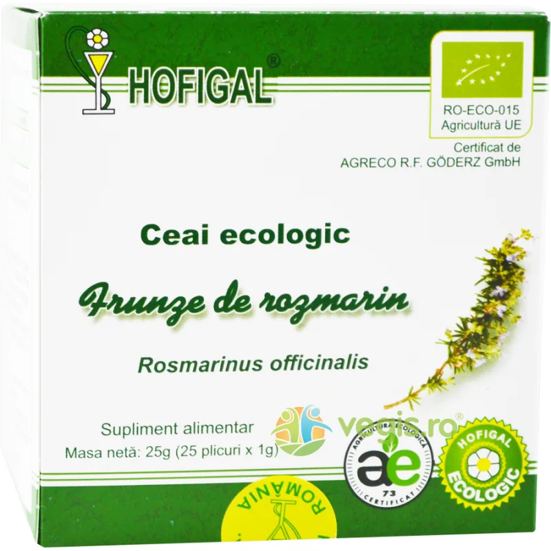 Ceai de Rozmarin Frunze Ecologic/Bio 25dz HOFIGAL — preț și oferte