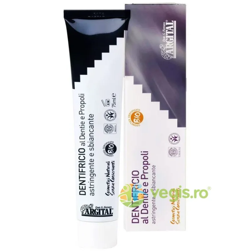 Pasta de Dinti cu Carbune de Fag si Propolis Bio 75ml ARGITAL — preț și oferte