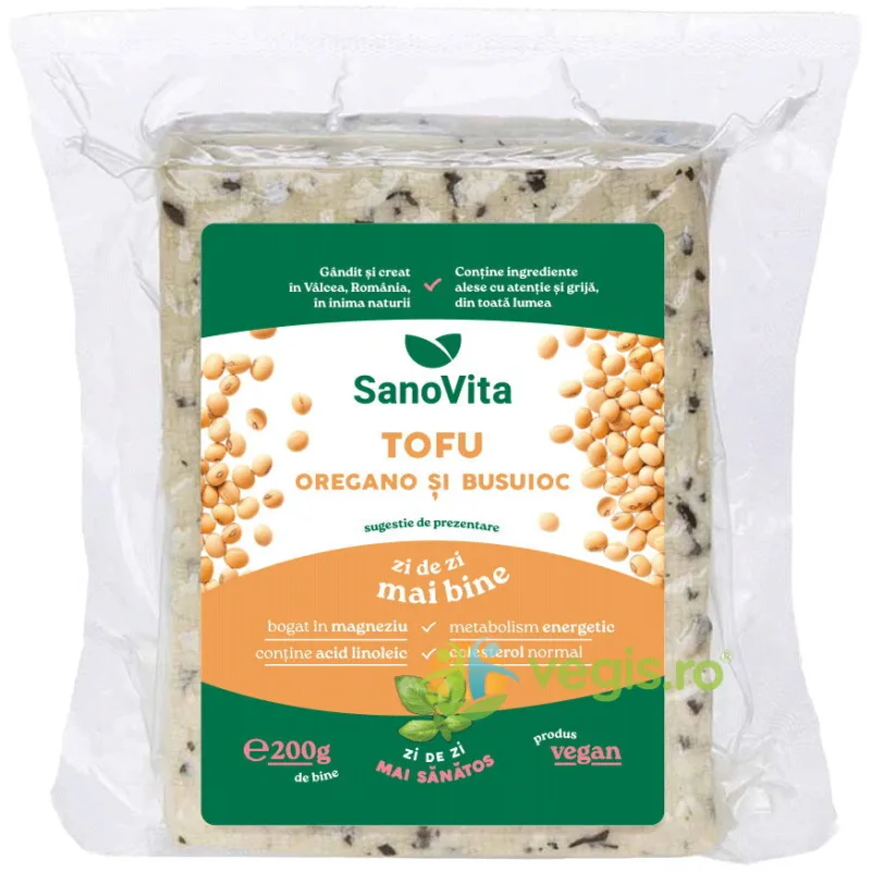 Tofu cu Busuioc si Oregano (Sterilizat) 200g SANOVITA — preț și oferte