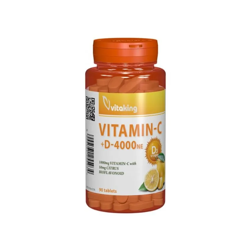Vitamina C + D cu bioflavonoide, 90 comprimate, Vitaking — preț și oferte