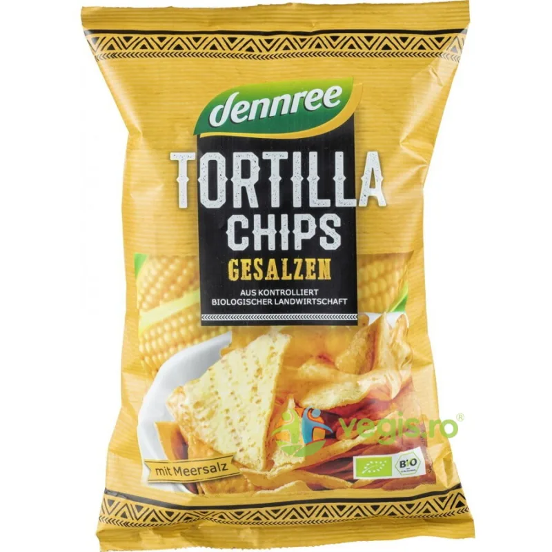 Tortilla Chips cu Sare Ecologice/Bio 125g Dennree — preț și oferte