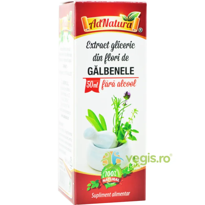 Extract Gliceric de Galbenele fara Alcool 50ml ADNATURA — preț și oferte