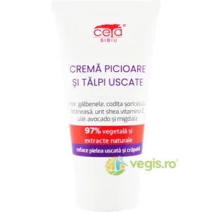 Crema pentru Picioare si Talpi Uscate cu Uree si Vitamina E 97% Vegetala 50ml
