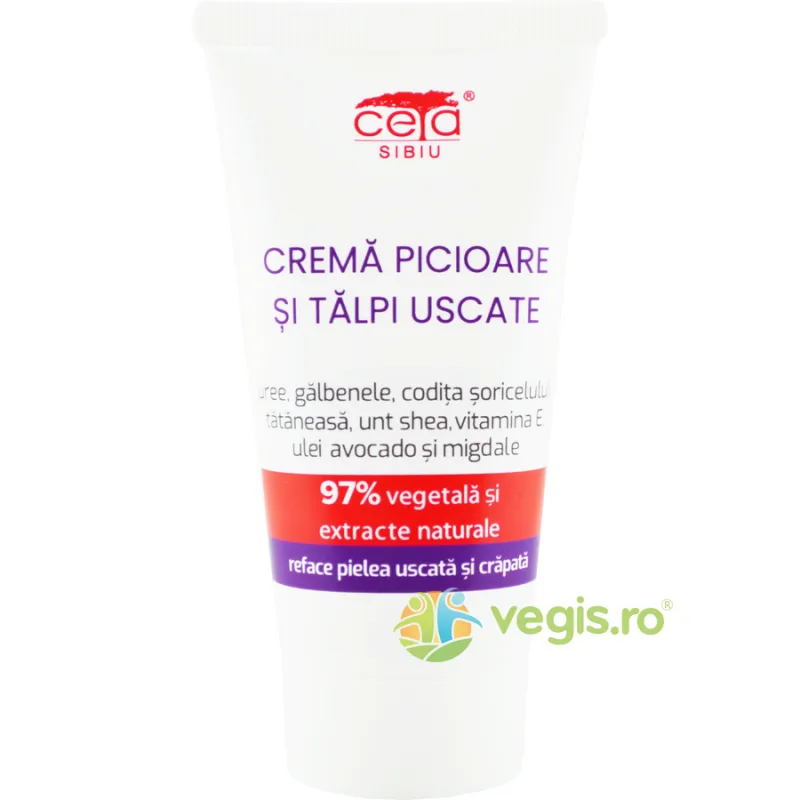 Crema pentru Picioare si Talpi Uscate cu Uree si Vitamina E 97% Vegetala 50ml — preț și oferte