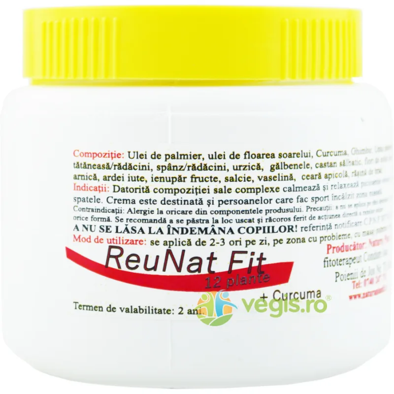 Crema pentru Masaj cu 12 Plante Reunat Fit 200ml — preț și oferte