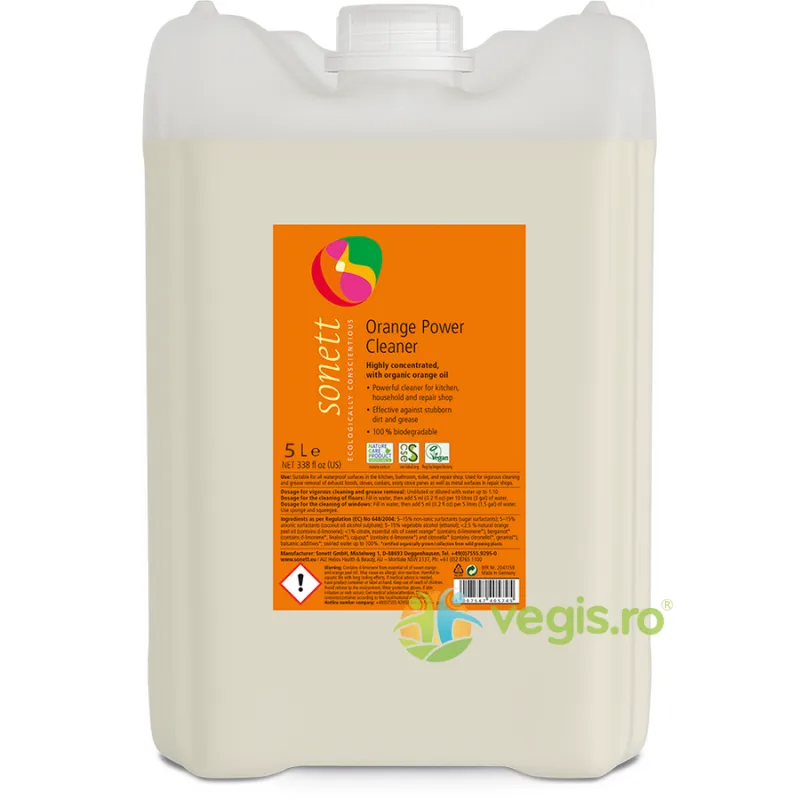 Detergent Universal Concentrat cu Ulei de Portocale Ecologic/Bio 5L SONETT — preț și oferte
