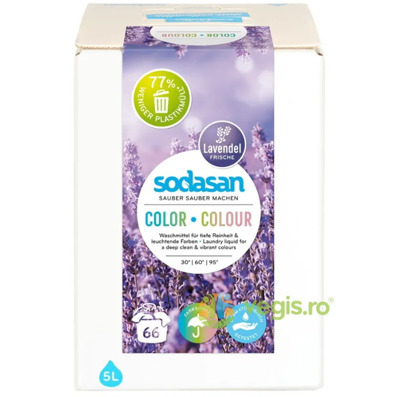 Detergent Lichid pentru Rufe Colorate cu Lavanda Bag-in-Box 5L Sodasan — preț și oferte