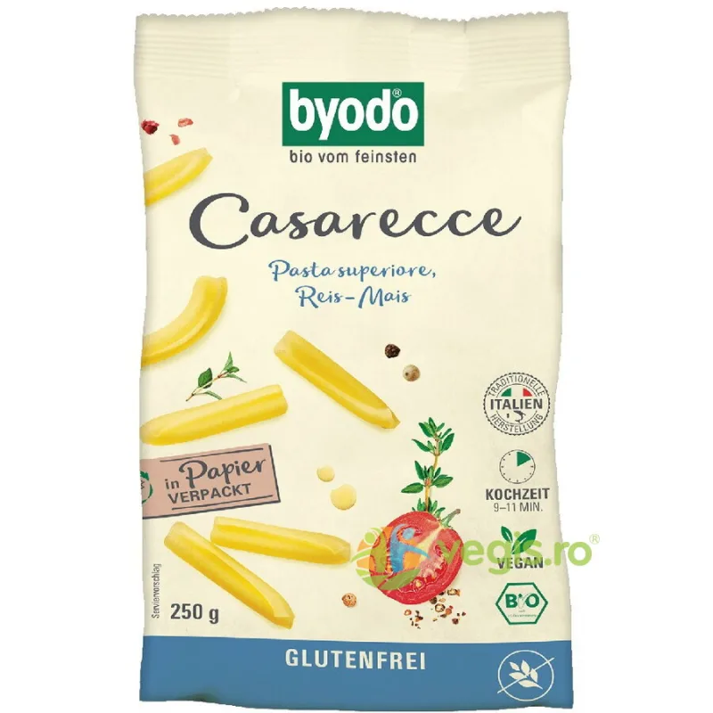Paste Casarecce din Porumb si Orez fara Gluten Ecologice/Bio 250g BYODO — preț și oferte