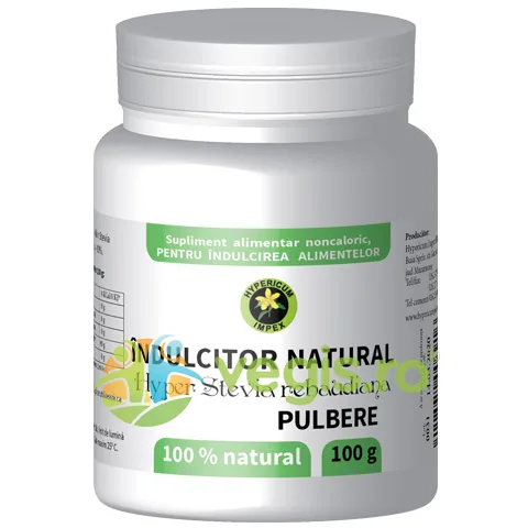Indulcitor Natural Stevia Rebaudiana Pulbere 100g Hypericum — preț și oferte