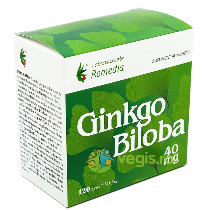 Ginkgo Biloba 40mg 120cps REMEDIA — preț și oferte