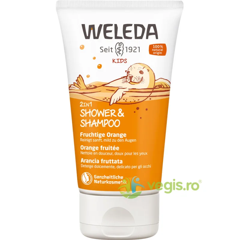 Gel de Dus si Sampon 2in1 pentru Copii cu Aroma de Portocale 150ml Weleda — preț și oferte