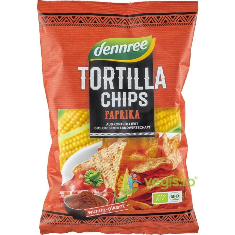 Tortilla Chips cu Ardei Ecologice/Bio 125g Dennree — preț și oferte