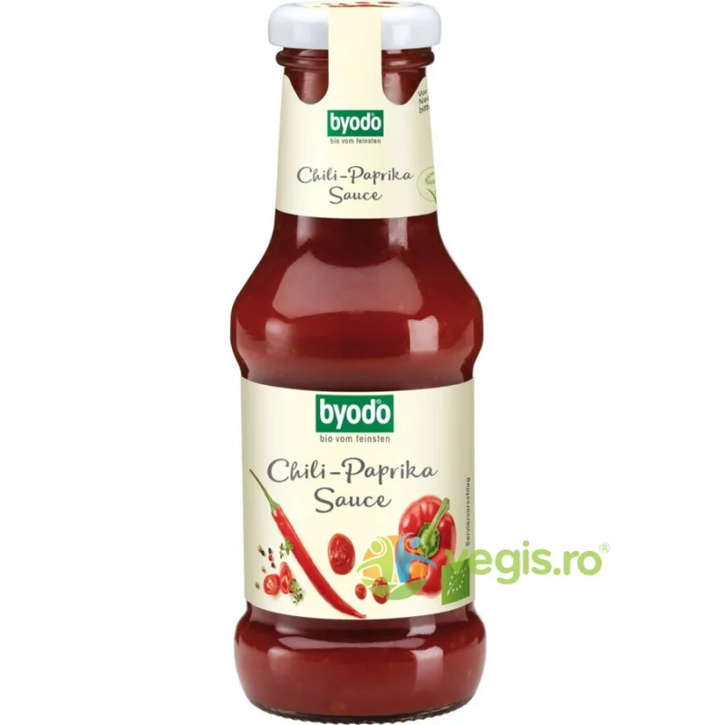 Sos de Ardei Gras cu Ardei Iute fara Gluten Ecologic/Bio 250ml BYODO — preț și oferte