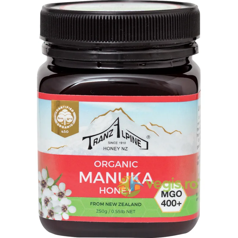 Miere de Manuka MGO 400+ TranzAlpine Ecologica/Bio 250g HOYER — preț și oferte