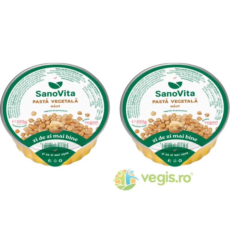 Pachet Pasta Vegetala din Naut 100g + 100g SANOVITA — preț și oferte