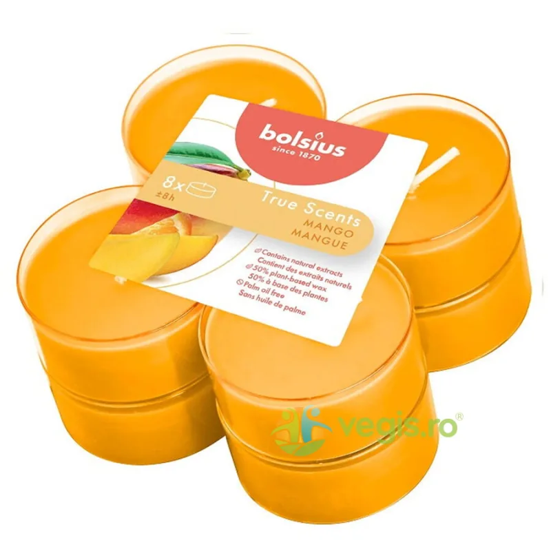 Lumanare Tip Pastila Maxi cu Aroma de Mango 8buc BOLSIUS — preț și oferte