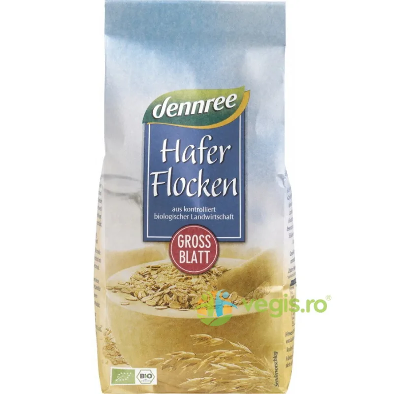 Fulgi Mari de Ovaz Ecologici/Bio 500g Dennree — preț și oferte