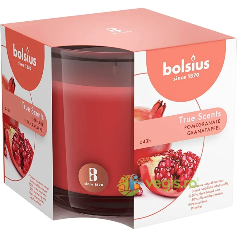 Lumanare Parfumata in Pahar Mare cu Aroma de Rodie BOLSIUS — preț și oferte