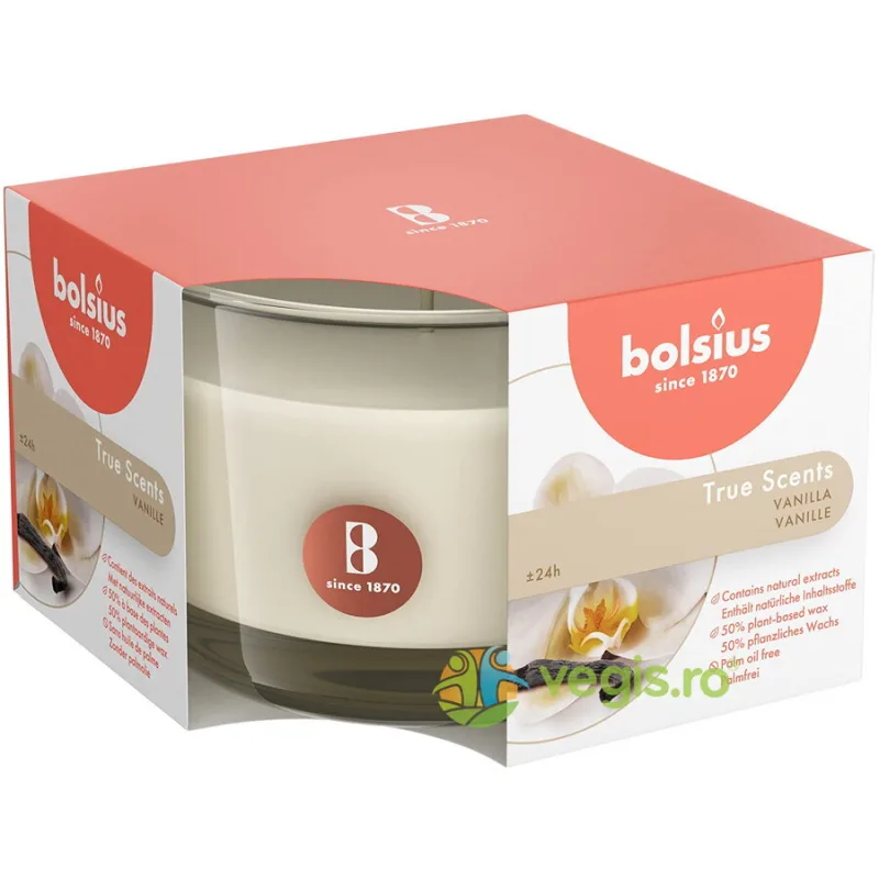 Lumanare Parfumata in Pahar Mediu cu Aroma de Vanilie BOLSIUS — preț și oferte