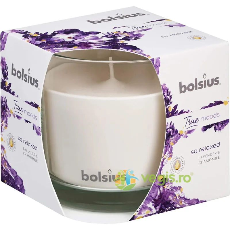 Lumanare Parfumata in Pahar Mare cu Lavanda si Musetel So Relaxed BOLSIUS — preț și oferte