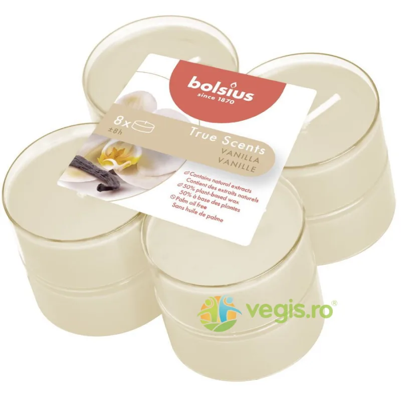 Lumanare Tip Pastila Maxi cu Aroma de Vanilie 8buc BOLSIUS — preț și oferte