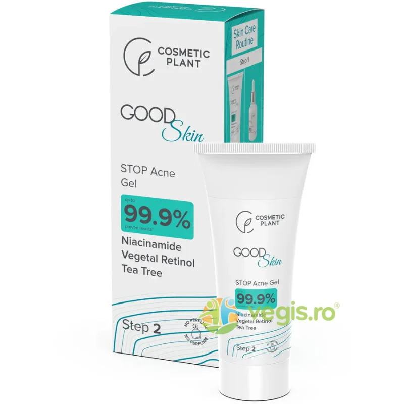 Gel Stop Acnee cu Niacinamida, Retinol Vegetal si Tea Tree Good Skin 30ml COSMETIC PLANT — preț și oferte