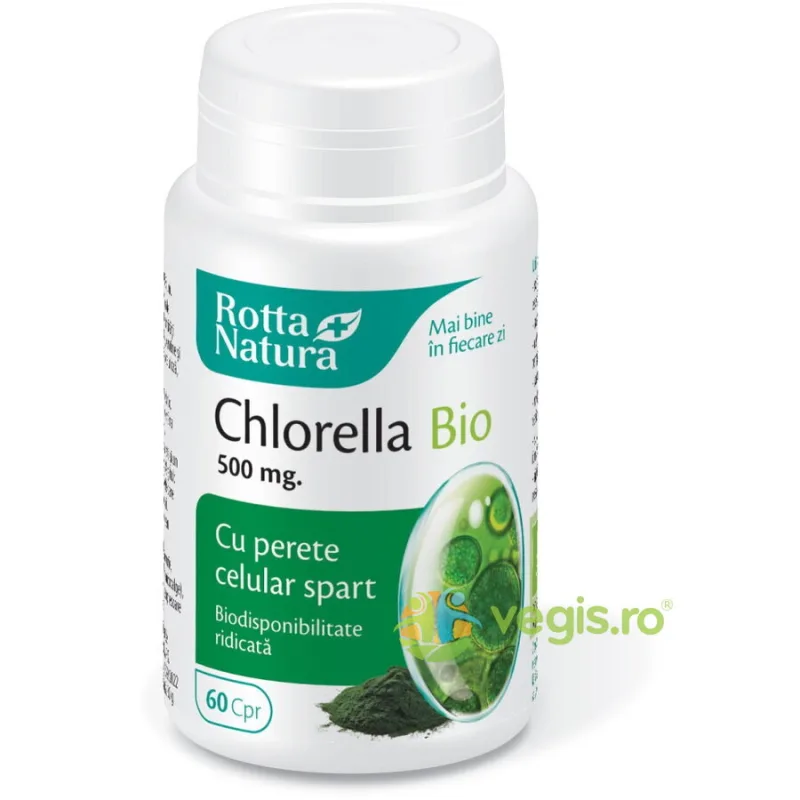 Chlorella 500mg Ecologica/Bio 60cpr ROTTA NATURA — preț și oferte