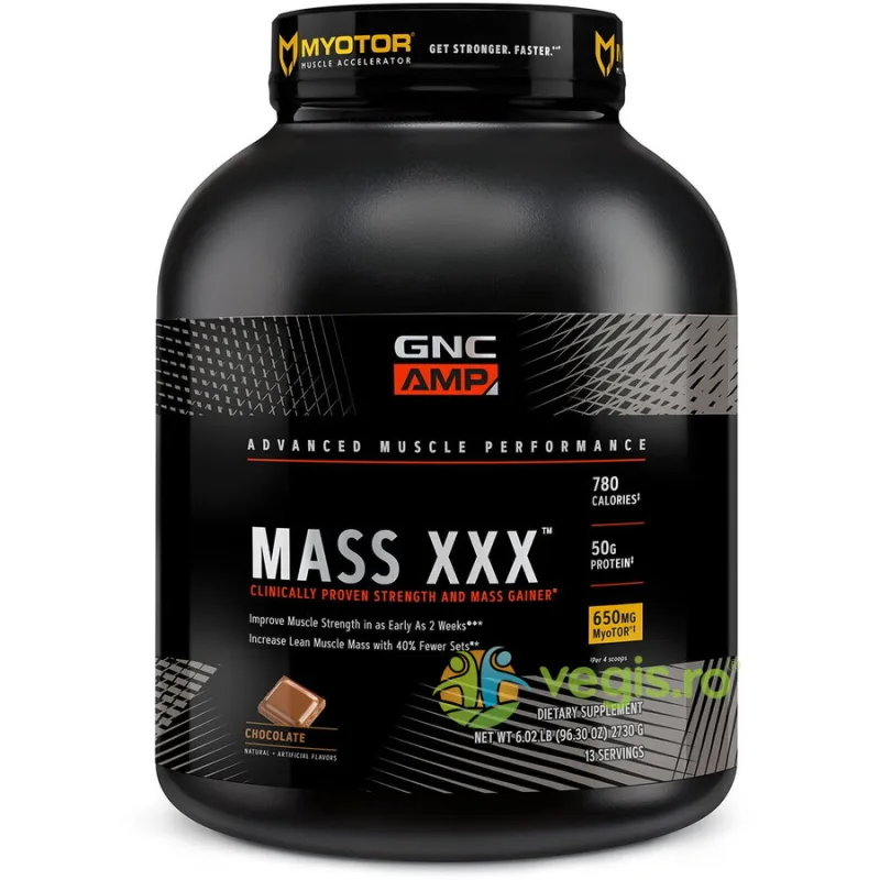 Gainer Proteic cu Aroma de Ciocolata Amp Mass Xxx 2730g GNC — preț și oferte