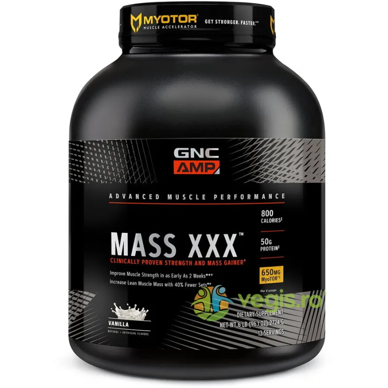 Gainer Proteic cu Aroma de Vanilie Amp Mass Xxx 2724g GNC — preț și oferte