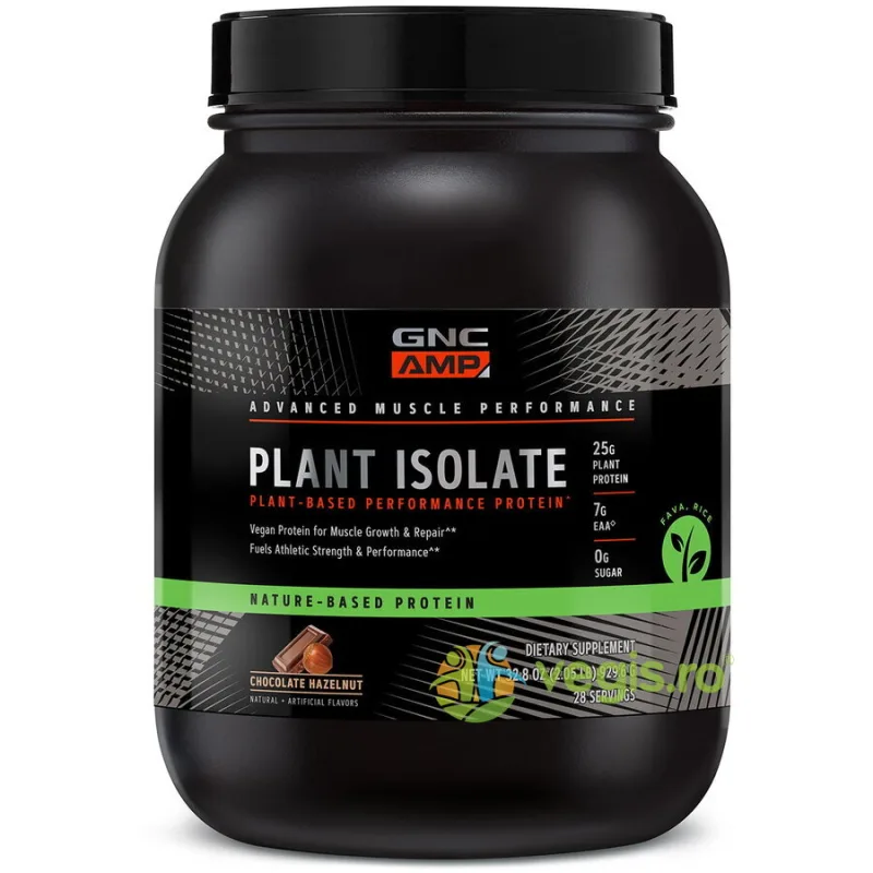Proteina Vegana cu Aroma de Ciocolata si Alune Amp Plant Isolate 929.6g GNC — preț și oferte