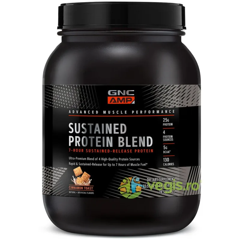Amestec Proteic cu Aroma de Cereale cu Scortisoara Amp Sustained Protein Blend 924g GNC — preț și oferte