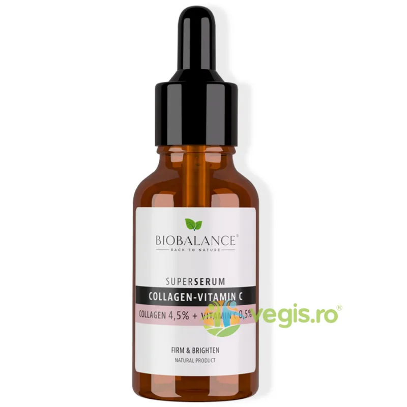 Ser pentru Fermitate si Luminozitate cu Colagen 4,5% + Vitamina C 0,5% Super Serum Collagen - Vitamin C 30ml BIO BALANCE — preț și oferte