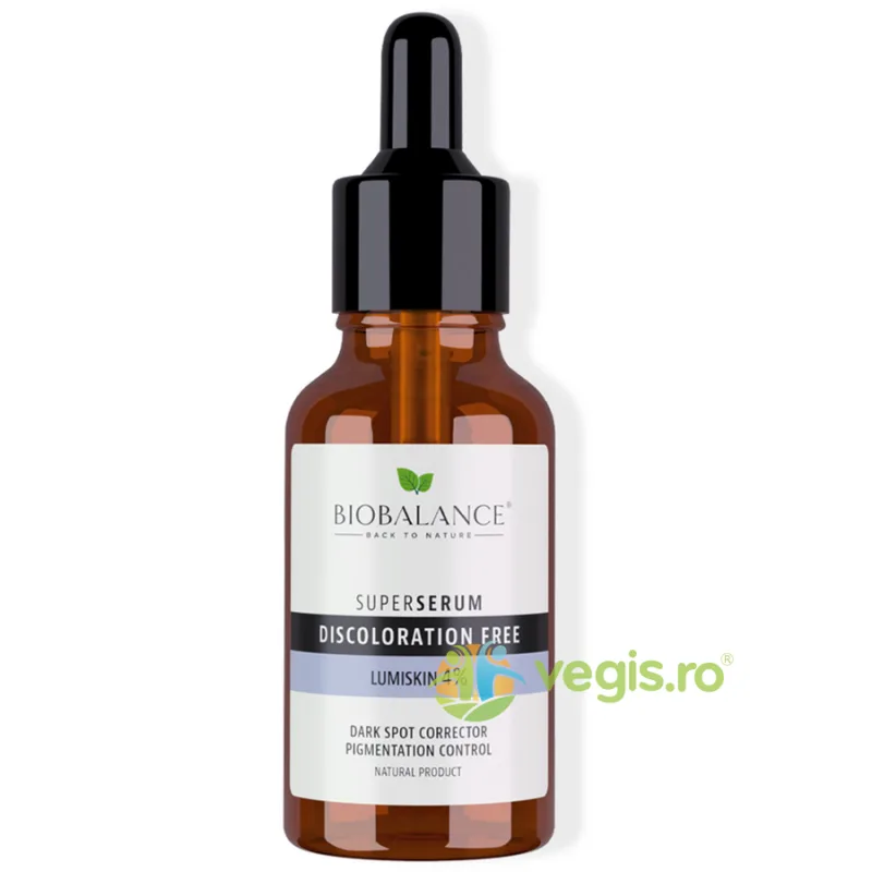 Ser Hidratant Impotriva Petelor Pigmentare cu Lumiskin 4% Super Serum Discoloration Free 30ml BIO BALANCE — preț și oferte