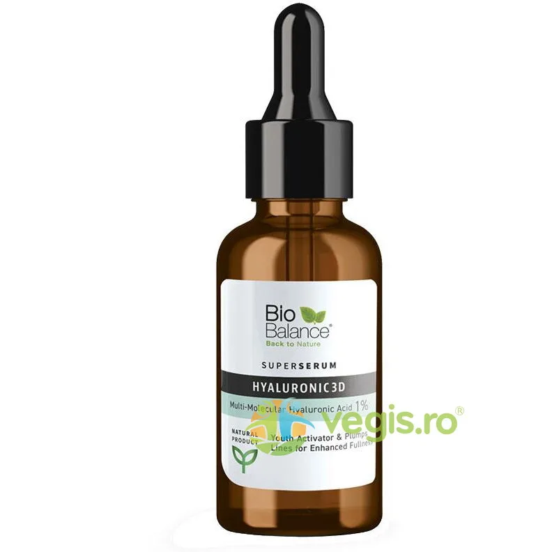 Ser Antirid Regenerant Multi-Molecular 1% cu Acid Hialuronic Super Serum Hyaluronic 3D 30ml BIO BALANCE — preț și oferte