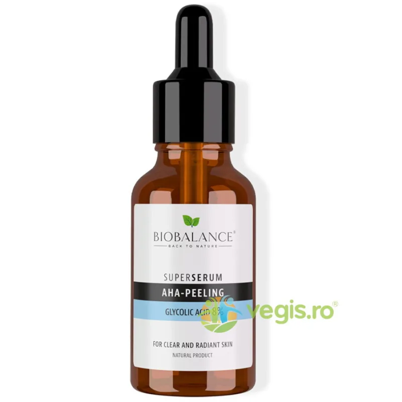 Ser Regenerant si Iluminator cu Acid Glicolic 8% Super Serum AHA-Peeling 30ml BIO BALANCE — preț și oferte