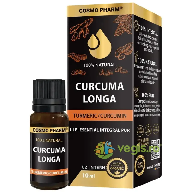 Ulei Esential Integral de Turmeric (Curcumin) Uz Intern 10ml COSMO PHARM — preț și oferte