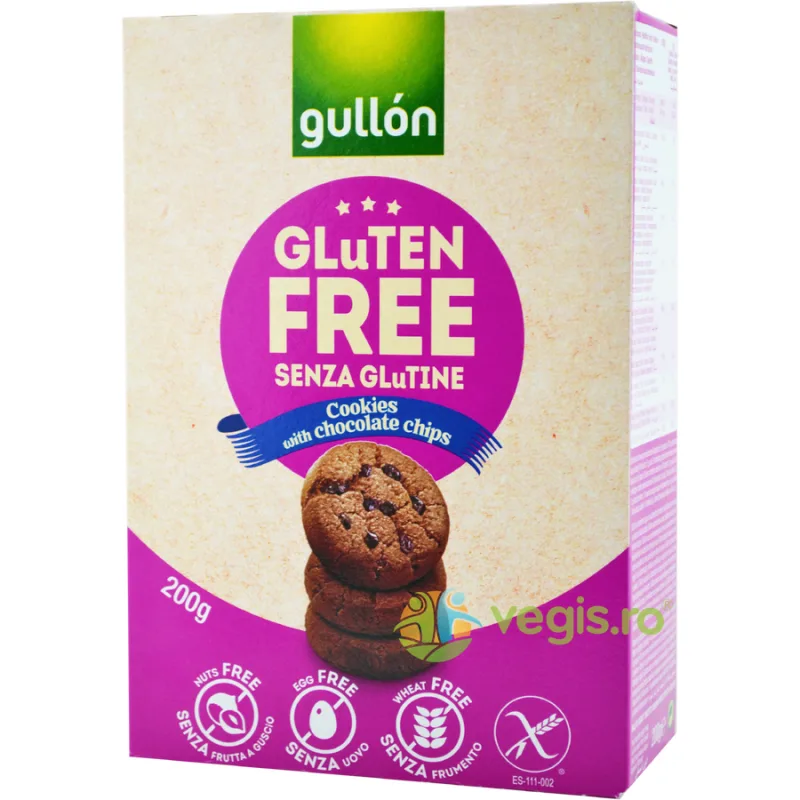 Fursecuri cu Bucati de Ciocolata fara Gluten 200g GULLON — preț și oferte