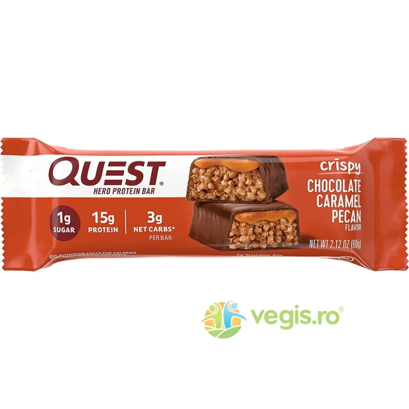 Baton Proteic cu Aroma de Ciocolata, Nuci Pecan si Caramel 60g QUEST NUTRITION — preț și oferte