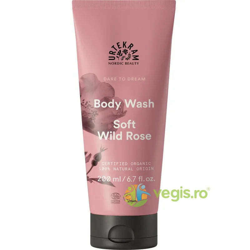 Gel de Dus cu Trandafir Salbatic si Aloe Vera 200ml URTEKRAM — preț și oferte