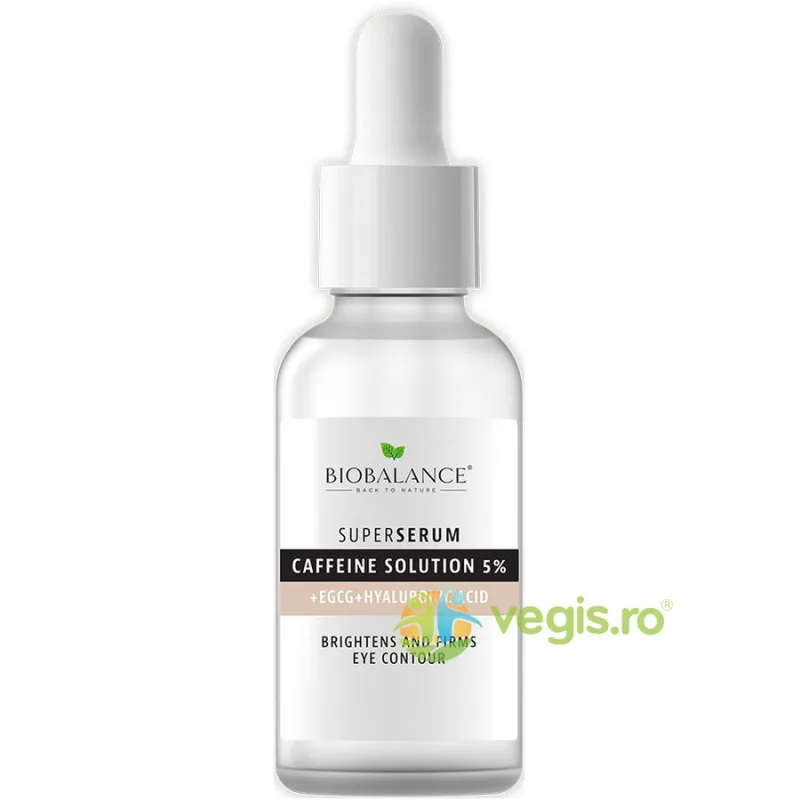 Ser Contur Ochi Impotriva Cearcanelor si Ridurilor cu Cafeina 5% + EGCG + Acid Hialuronic Super Serum 30ml BIO BALANCE — preț și oferte