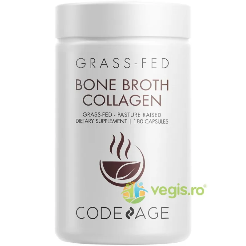 Peptide din Colagen de Tipul I, II & III din Fiertura de Oase cu Turmeric si Ashwagandha 180cps CODEAGE — preț și oferte