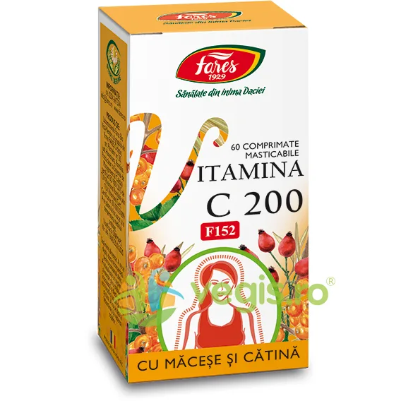 Vitamina C 200mg (F152) 60cpr FARES — preț și oferte