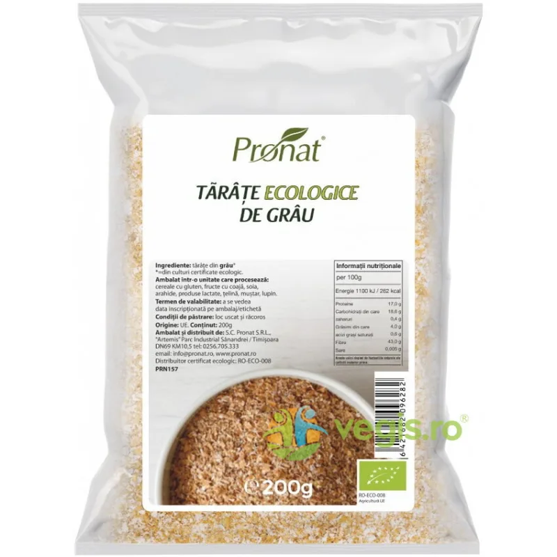 Tarate din Grau Ecologice/Bio 200g PRONAT — preț și oferte