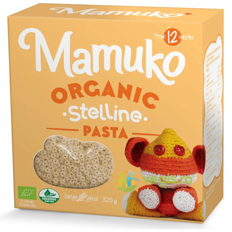 Paste in Forma de Stelute pentru Copii din Grau Dur Ecologice/Bio 320g MAMUKO — preț și oferte
