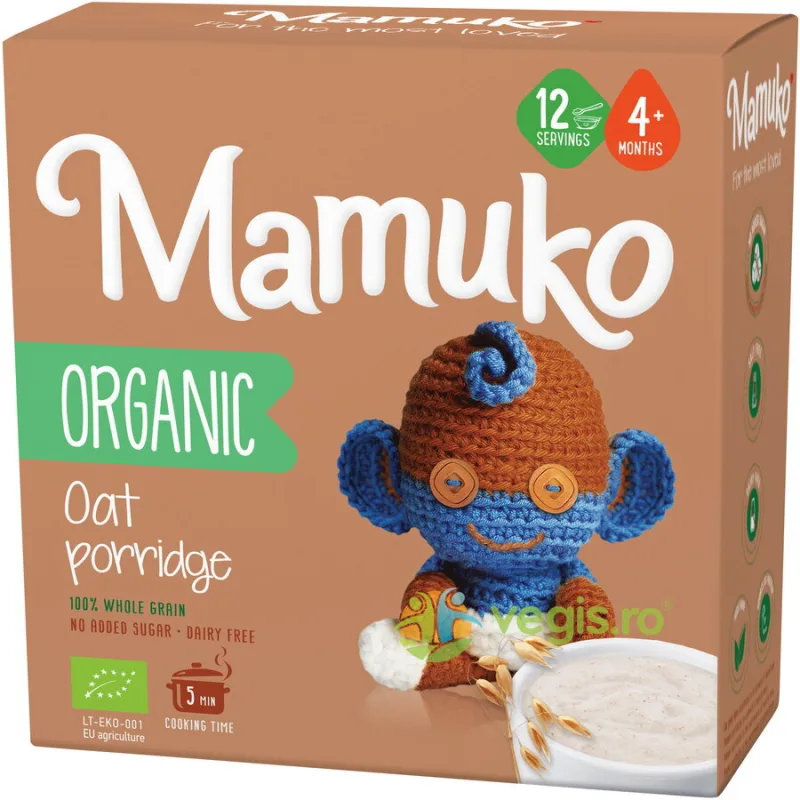 Porridge din Ovaz 4+ Luni Ecologic/Bio 200g MAMUKO — preț și oferte