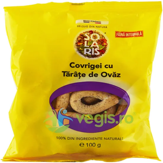 Covrigei din Faina Integrala cu Tarate de Ovaz 100g SOLARIS — preț și oferte