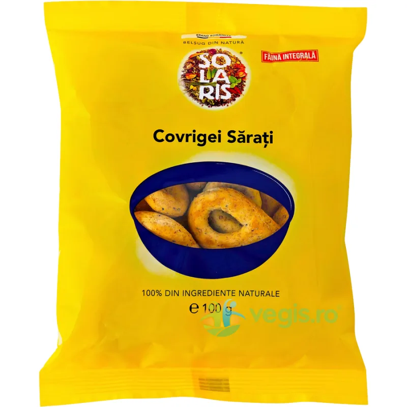 Covrigei Sarati din Faina Integrala de Grau 100g SOLARIS — preț și oferte